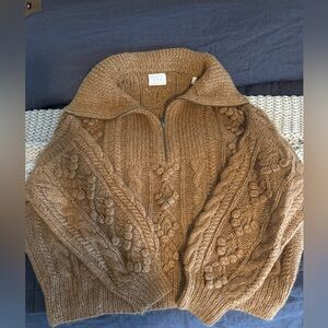 Doen Brown Cable Knit Sweater